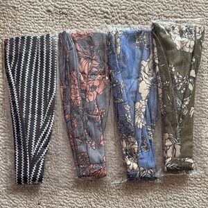 Floral and Chevron set of 4 headbands